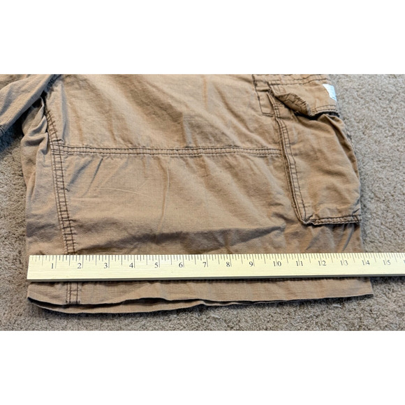 Lot of 2 Plugg Cargo Shorts Mens 48 Beige Blue Cotton Flat Front Zip Fly Casual - Picture 8 of 8